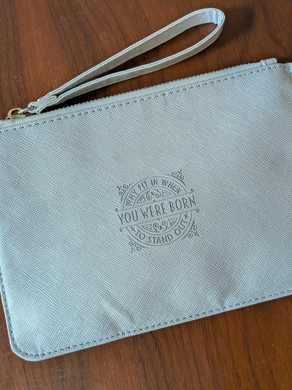 Embossed Wristlet - Light Silver